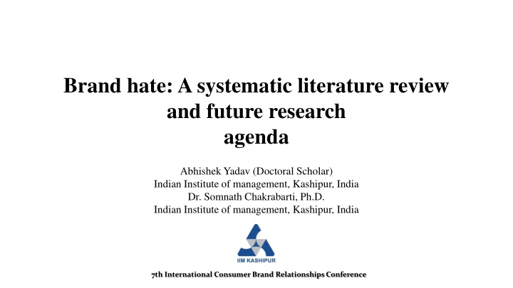 brand hate a systematic literature review