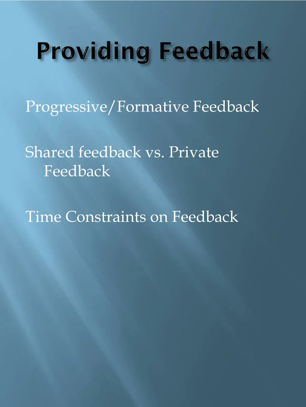 progressive formative feedback