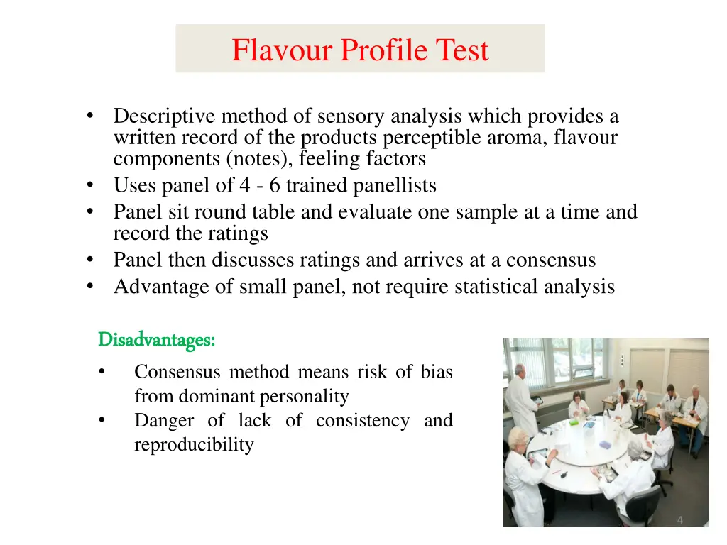 flavour profile test