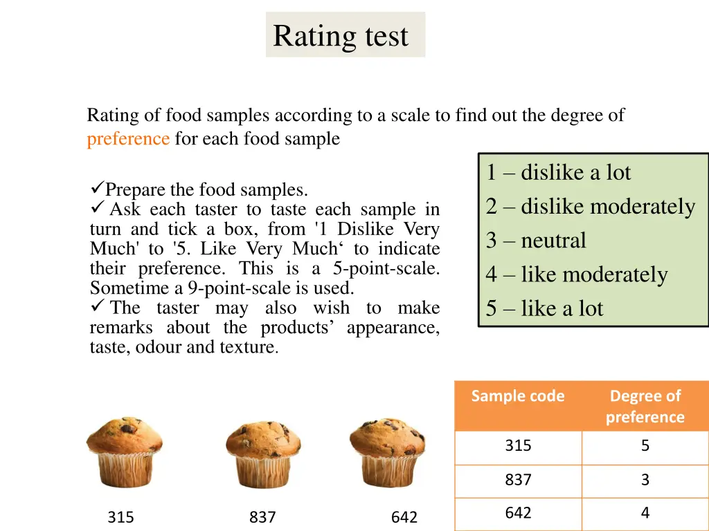 rating test