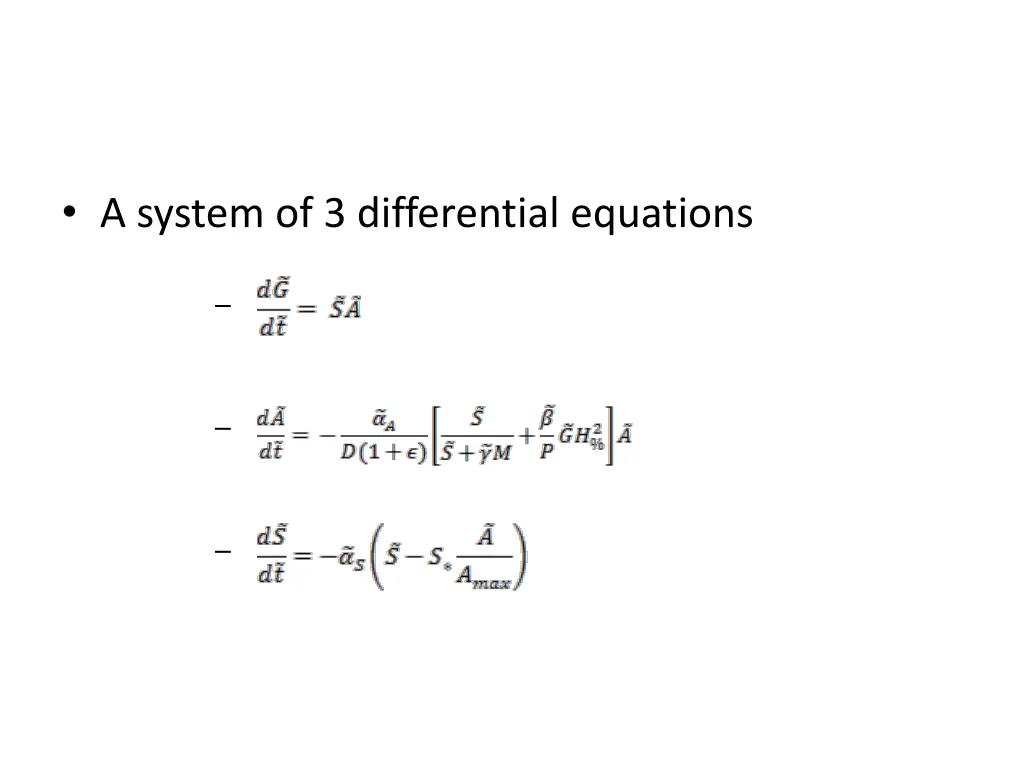 a system of 3 differential equations