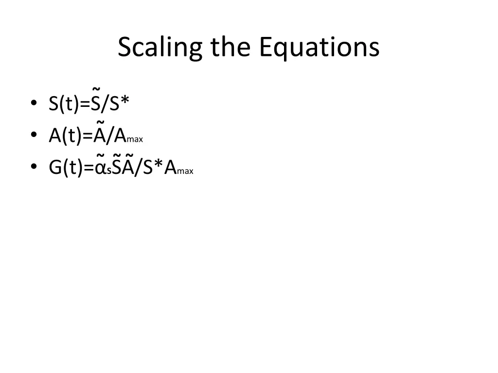 scaling the equations