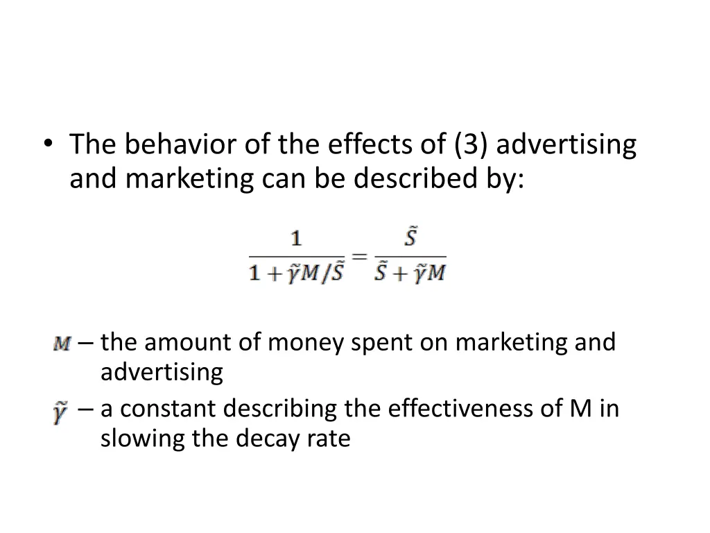 the behavior of the effects of 3 advertising