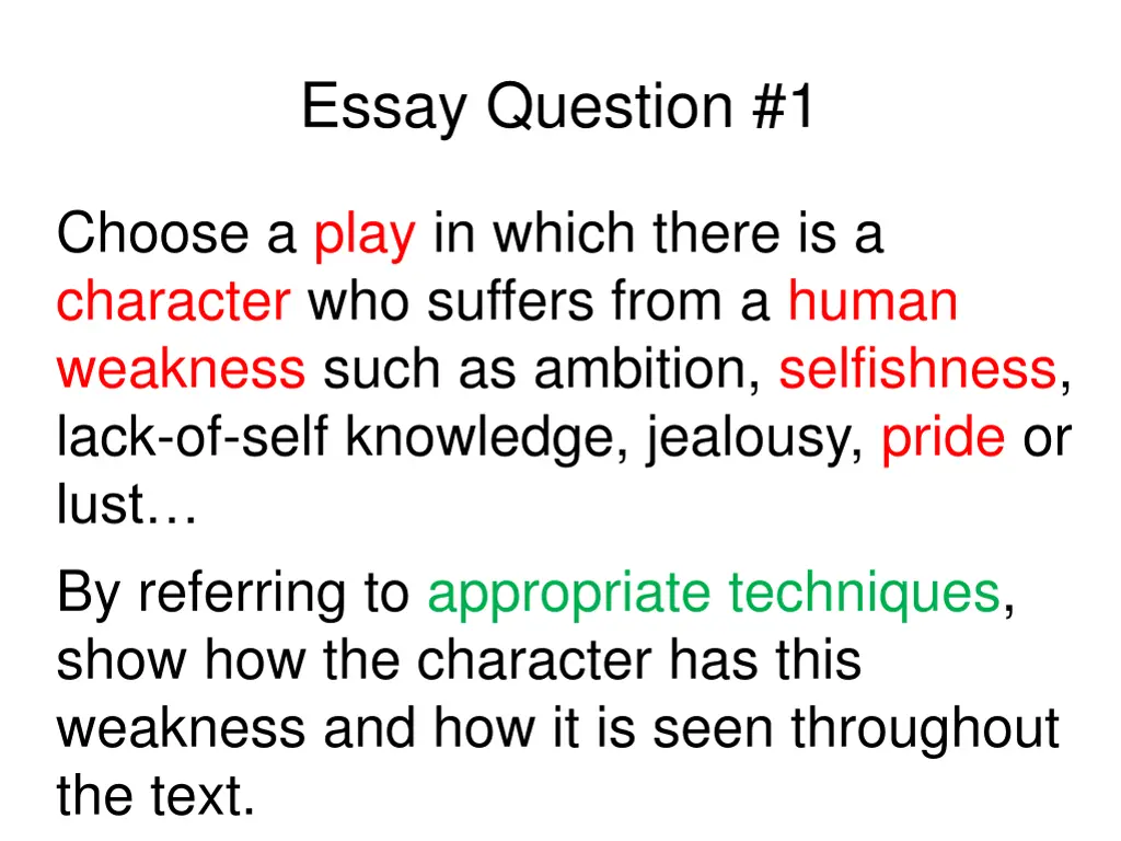 essay question 1 1