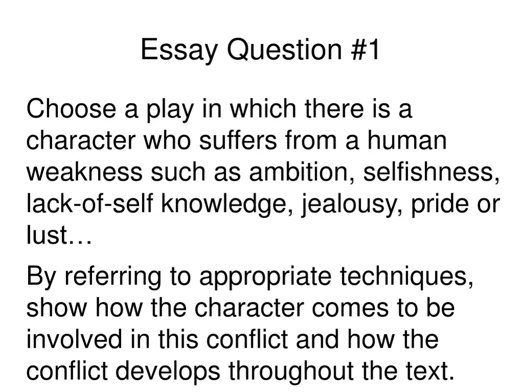 essay question 1