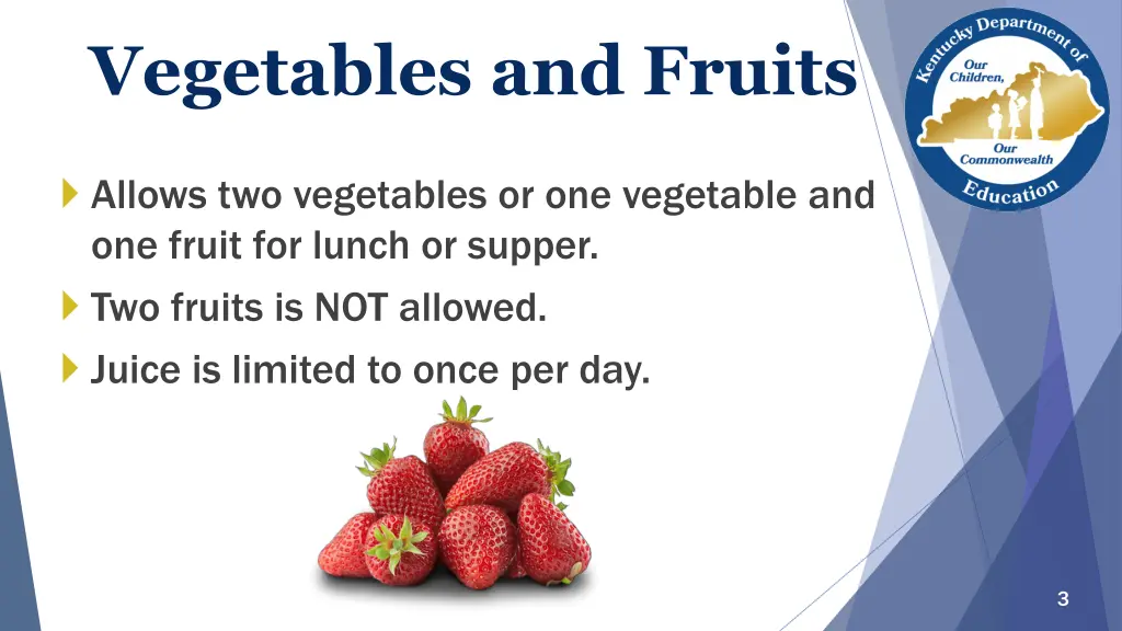 vegetables and fruits