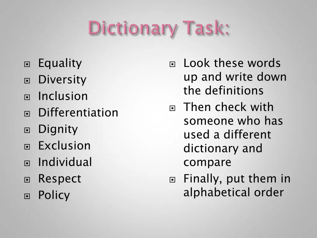 equality diversity inclusion differentiation