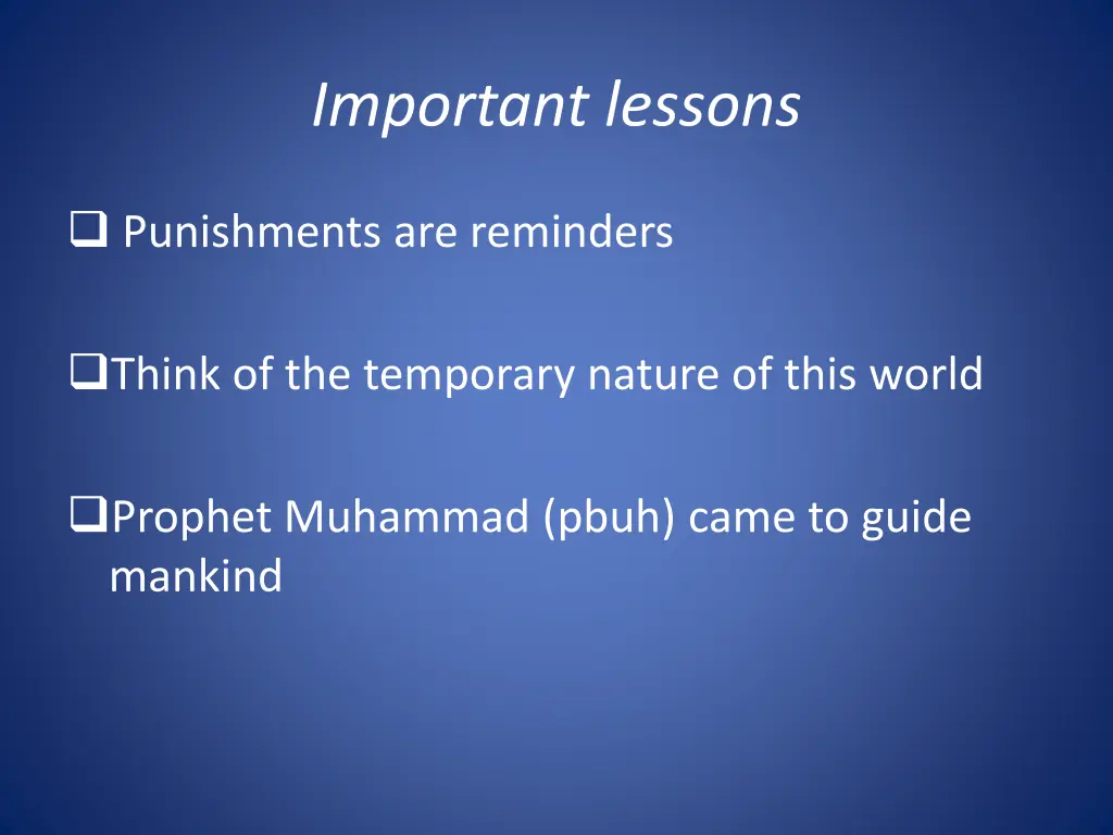 important lessons