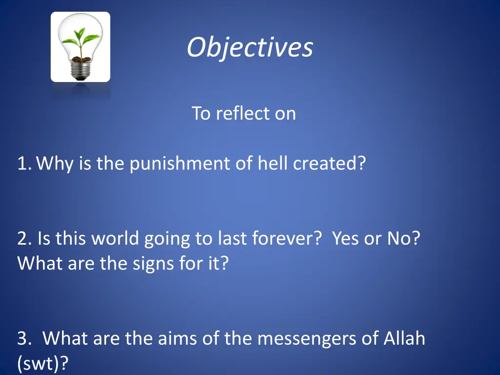 objectives