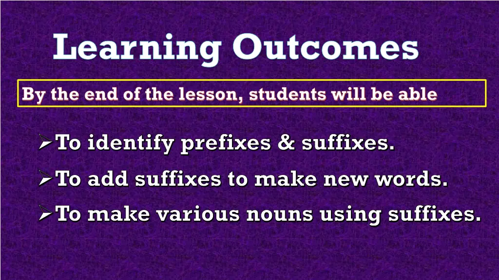 learning outcomes