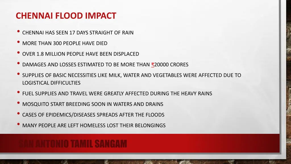 chennai flood impact