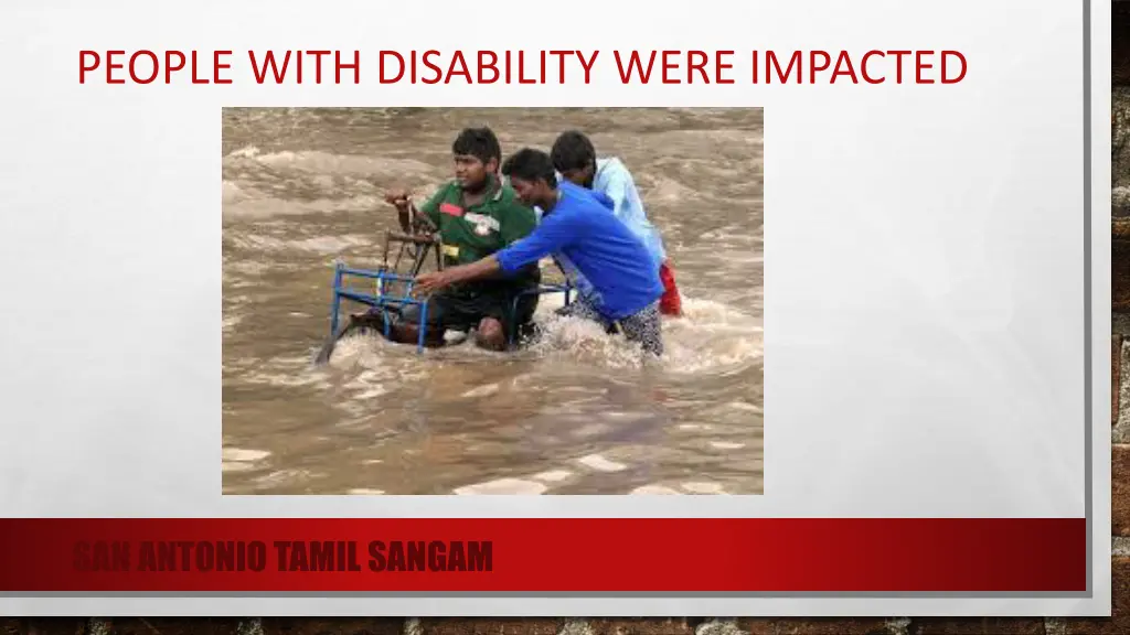 people with disability were impacted