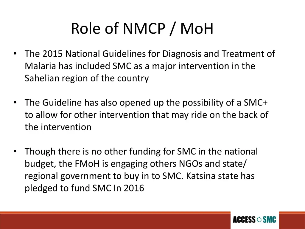 role of nmcp moh