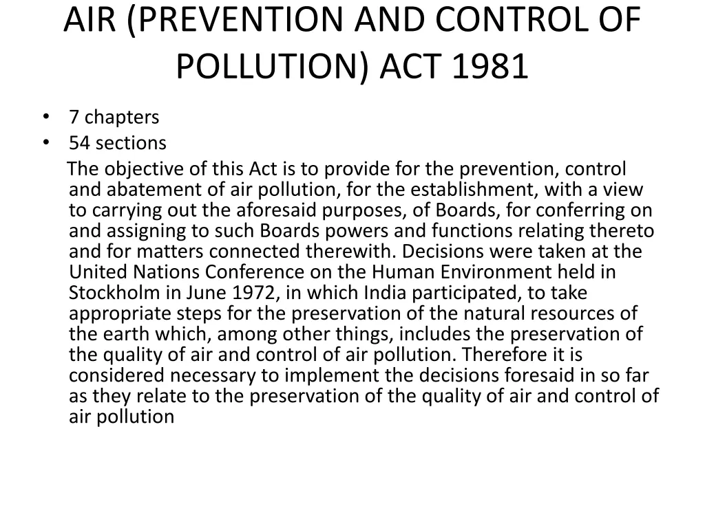 air prevention and control of pollution act 1981