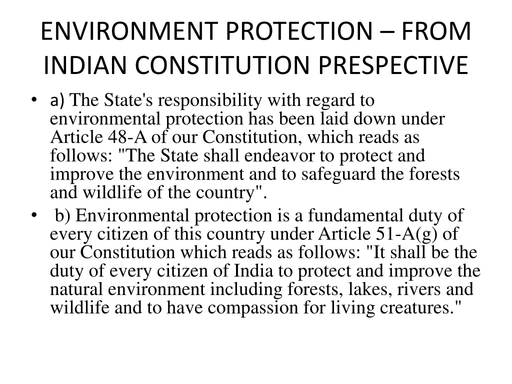 environment protection from indian constitution