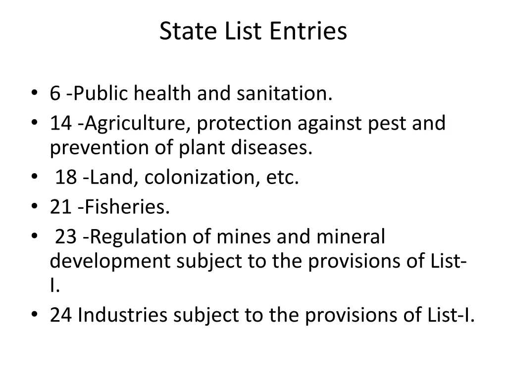 state list entries