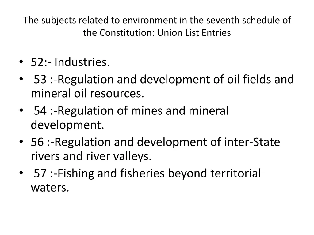 the subjects related to environment