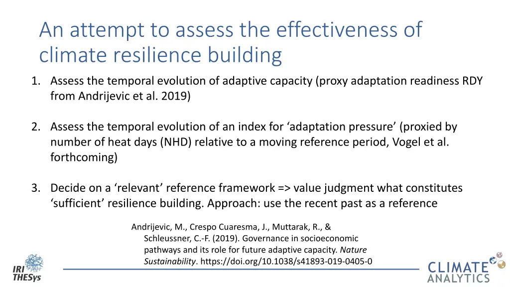 an attempt to assess the effectiveness of climate