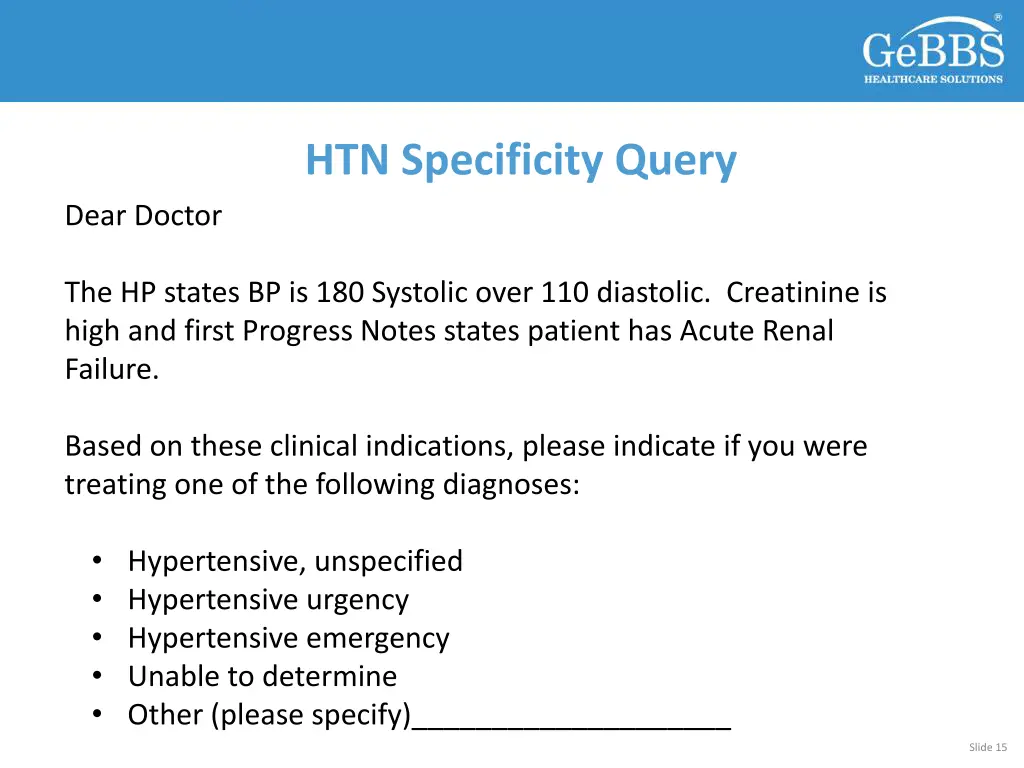 htn specificity query