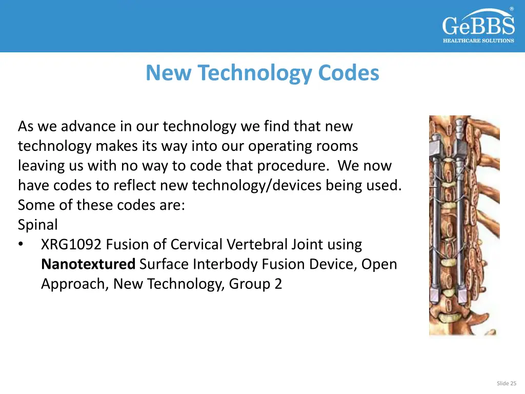 new technology codes