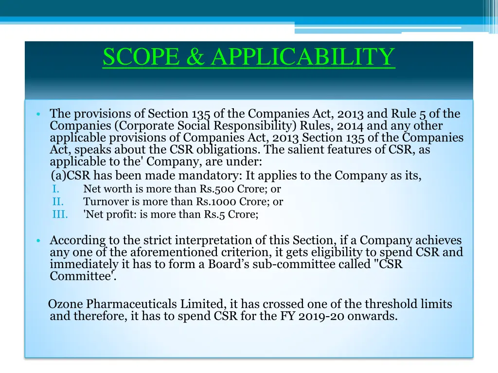 scope applicability