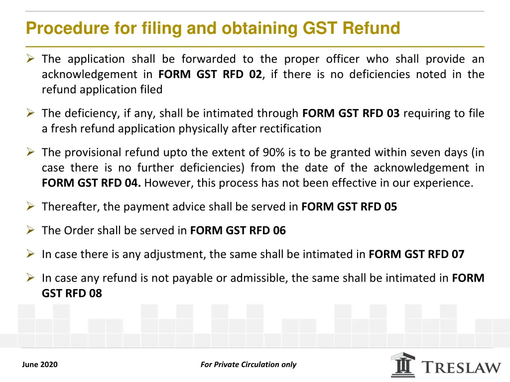 procedure for filing and obtaining gst refund