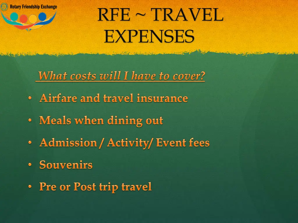 rfe travel expenses