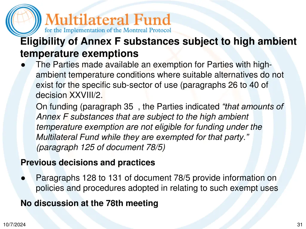 eligibility of annex f substances subject to high