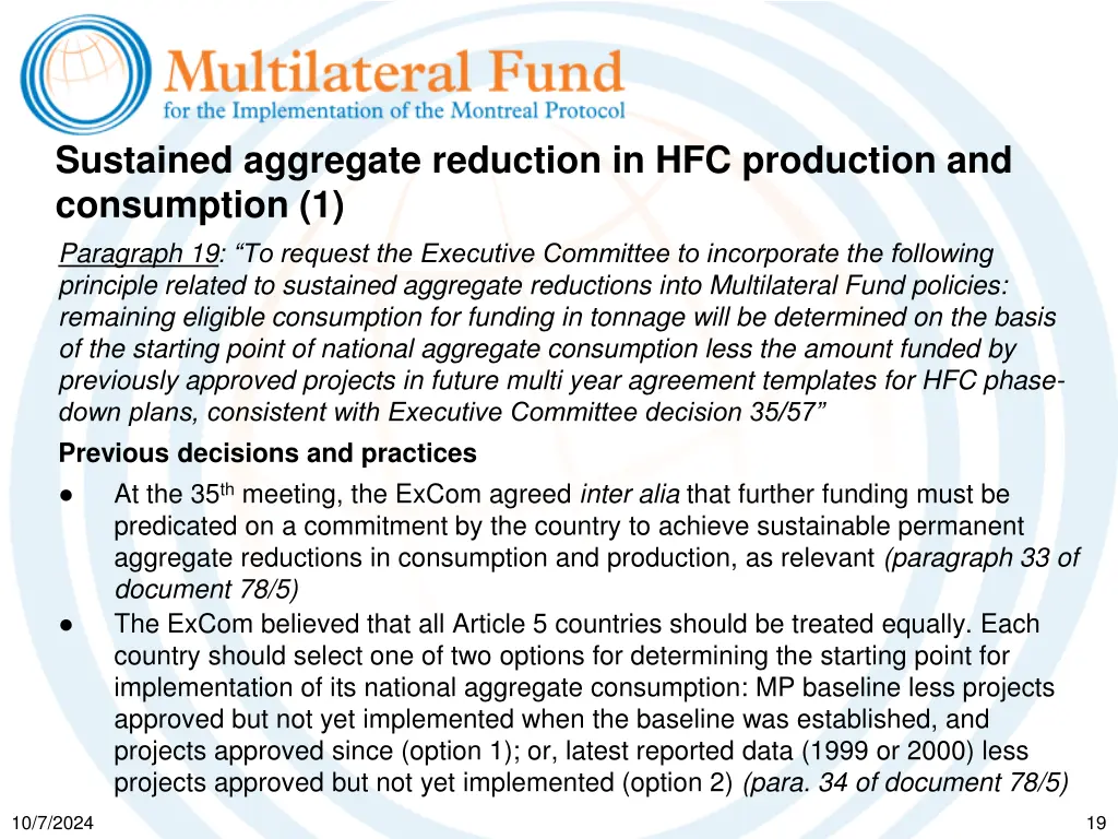 sustained aggregate reduction in hfc production