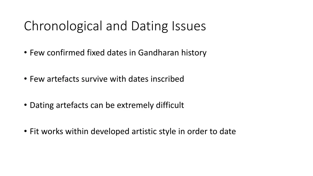 chronological and dating issues