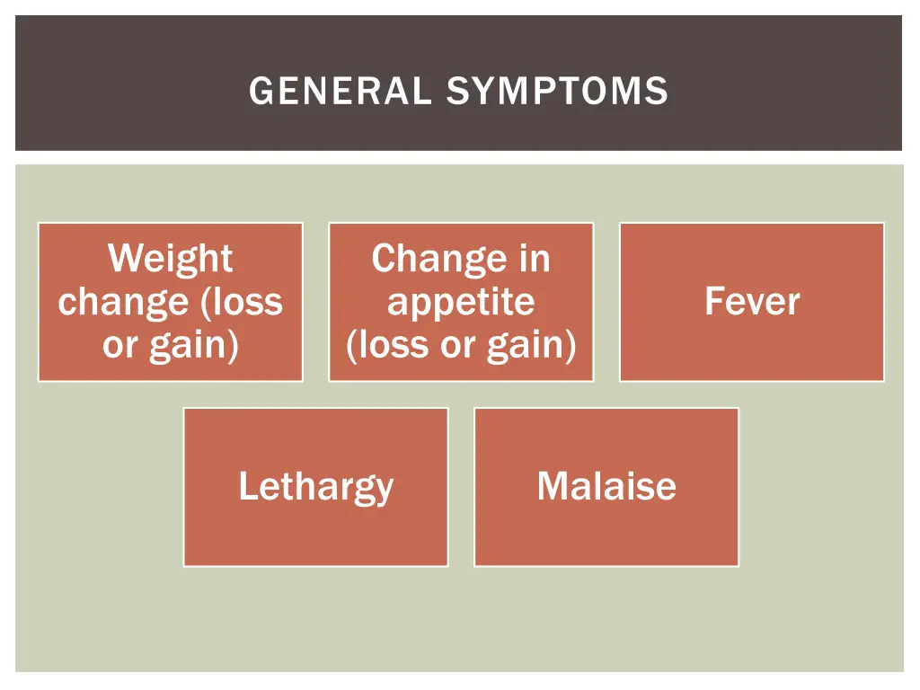 general symptoms