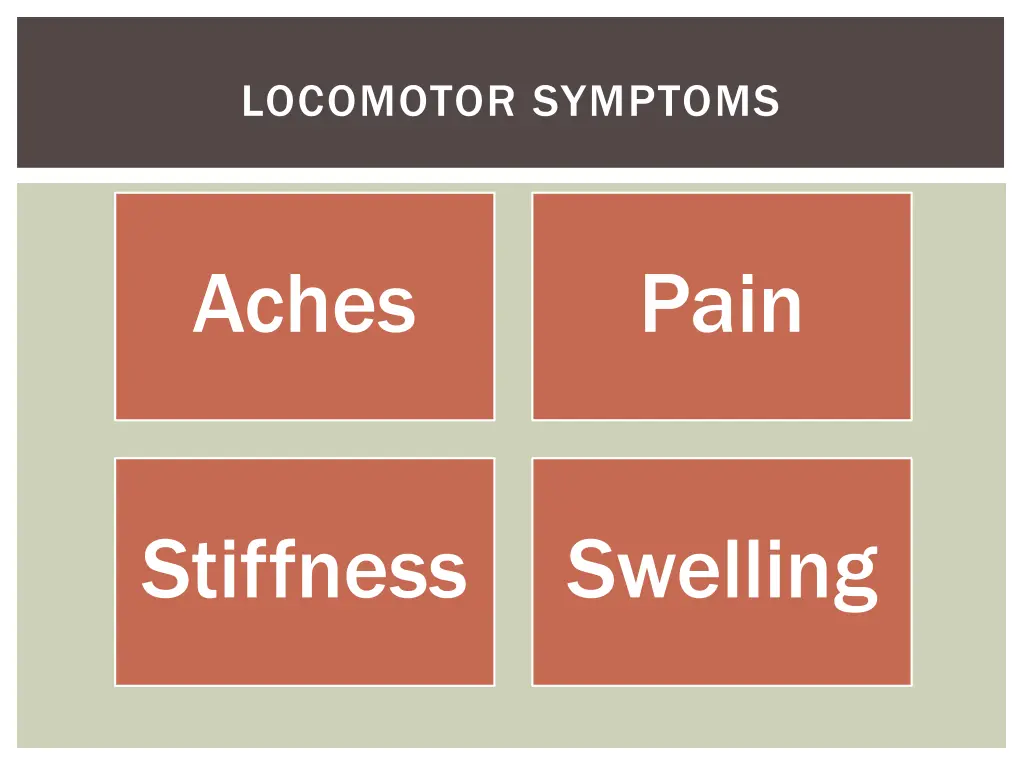 locomotor symptoms