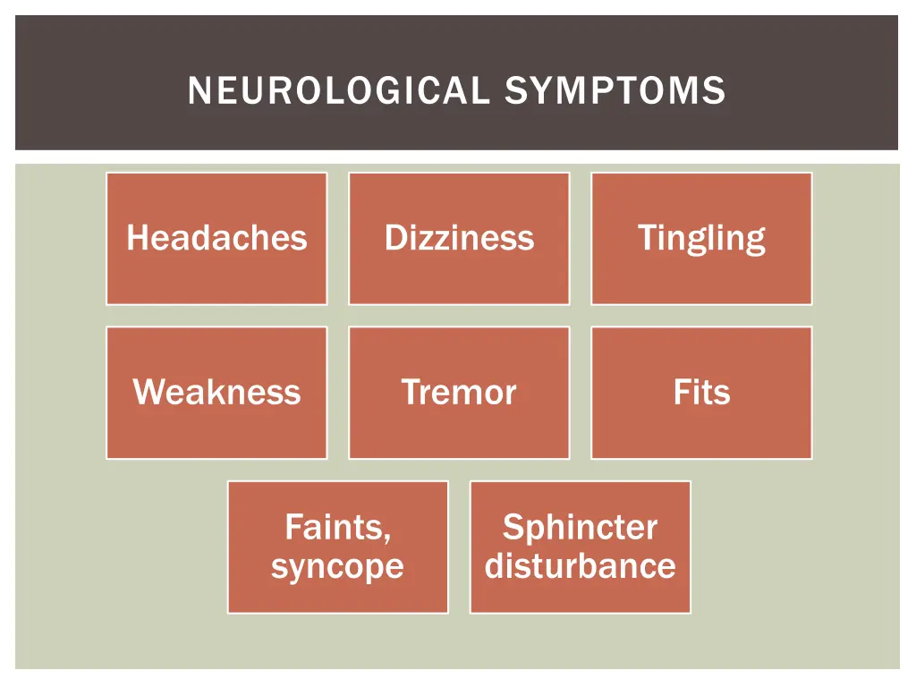 neurological symptoms