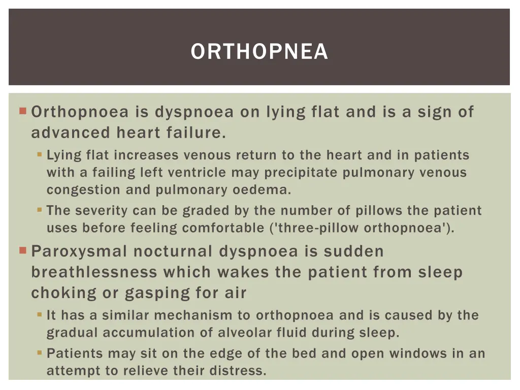 orthopnea