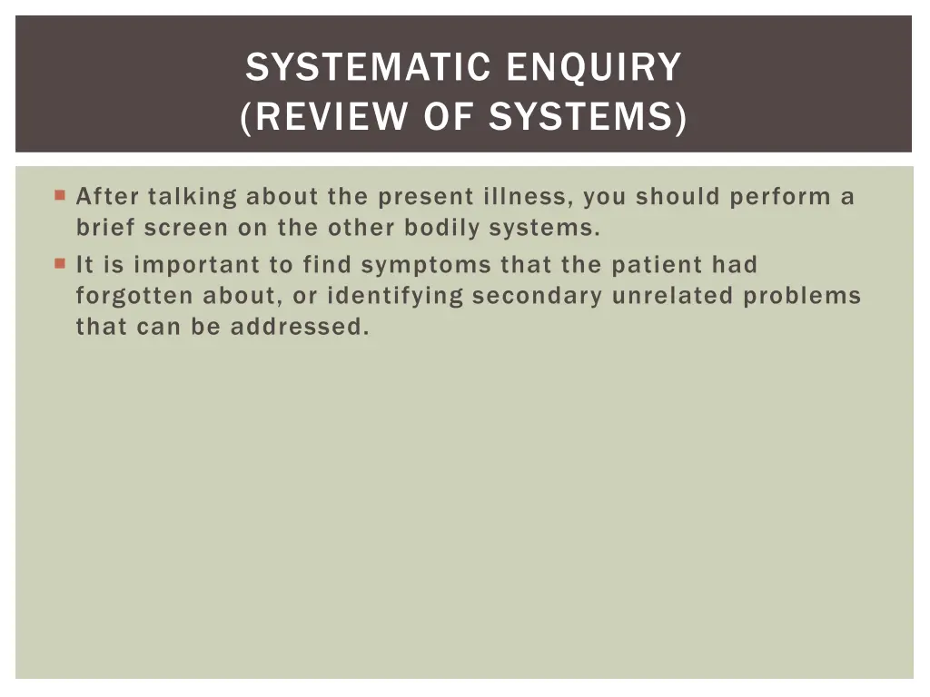 systematic enquiry review of systems