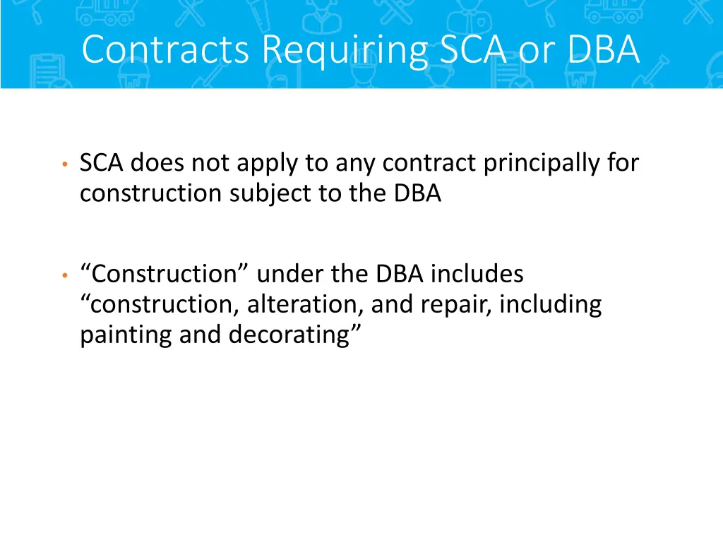 contracts requiring sca or dba