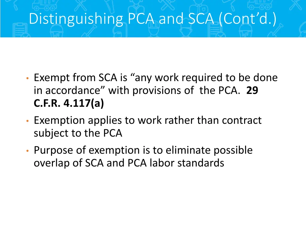 distinguishing pca and sca cont d