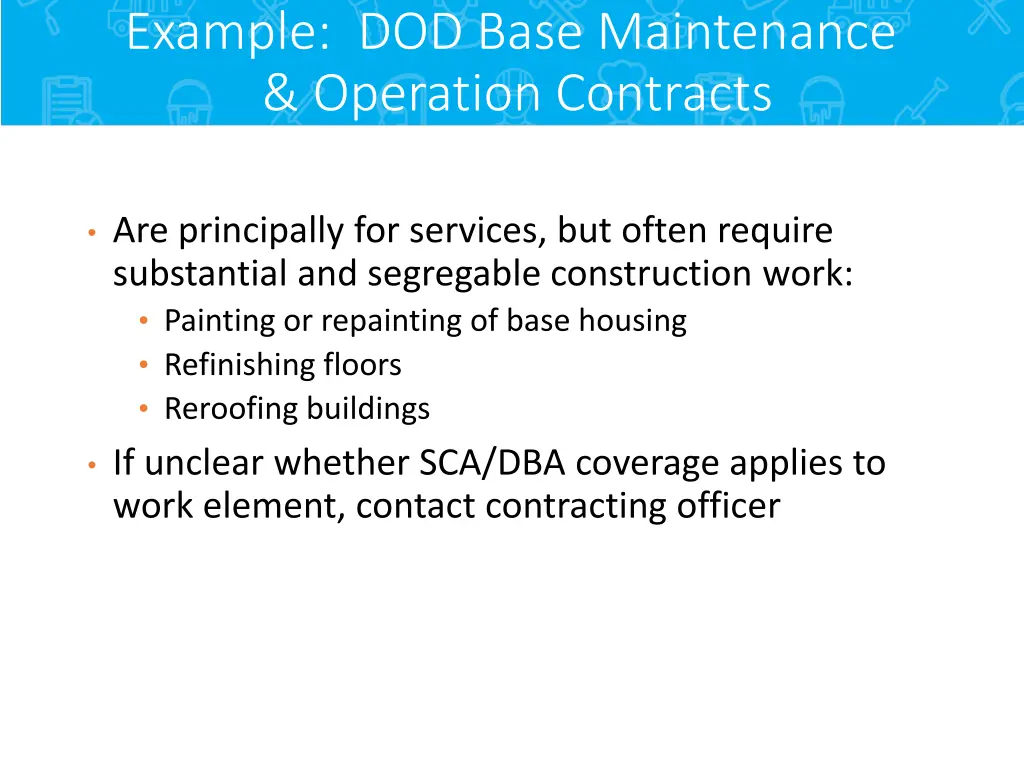 example dod base maintenance operation contracts