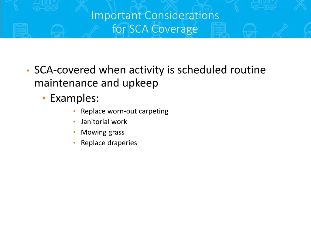 important considerations for sca coverage