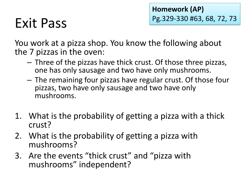 homework ap pg 329 330 63 68 72 73 1