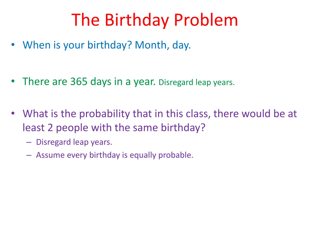 the birthday problem