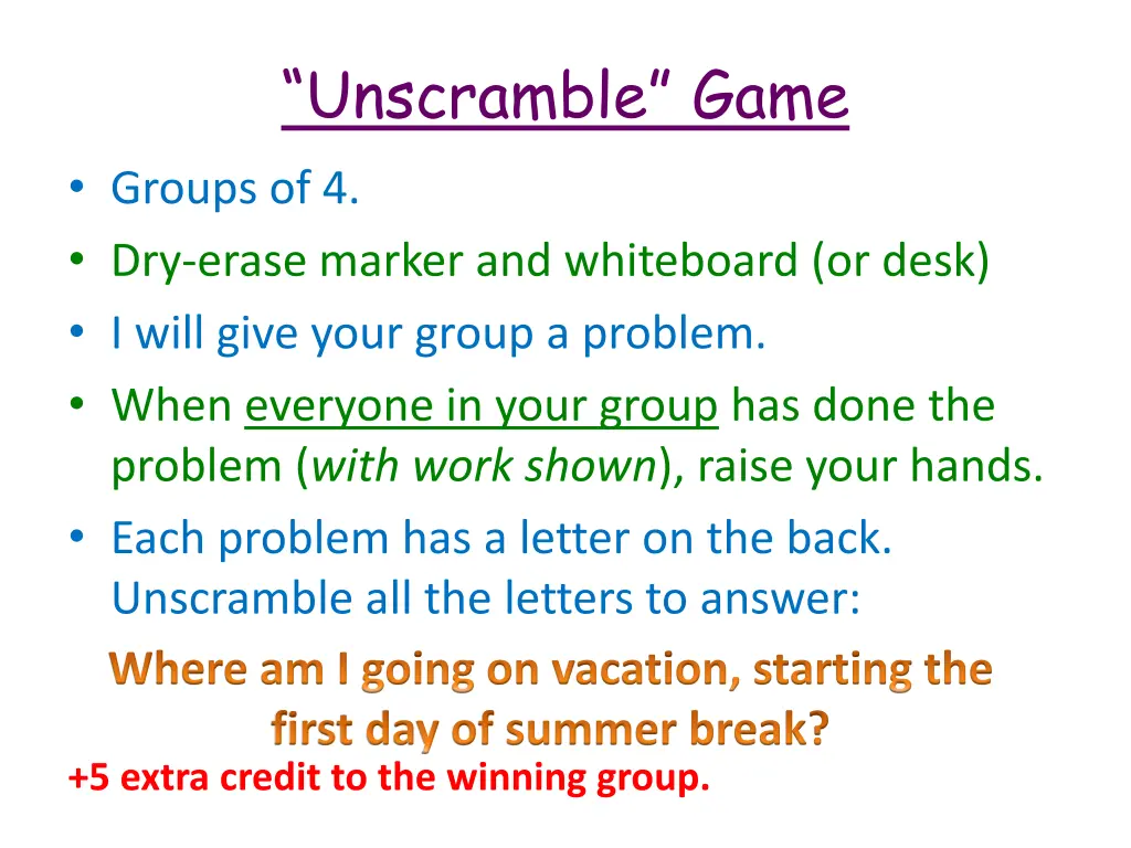 unscramble game groups of 4 dry erase marker 1