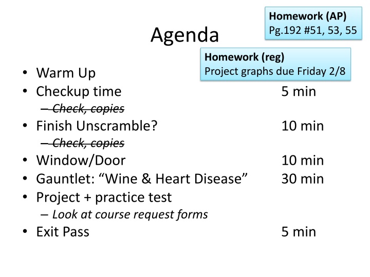 homework ap pg 192 51 53 55