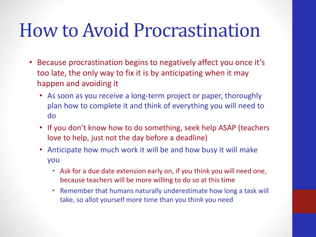 how to avoid procrastination