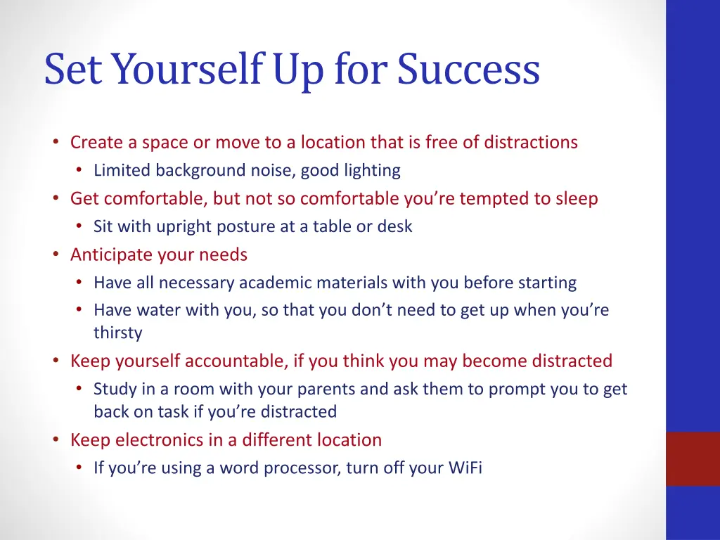 set yourself up for success