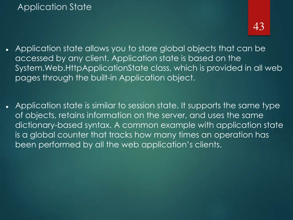 application state