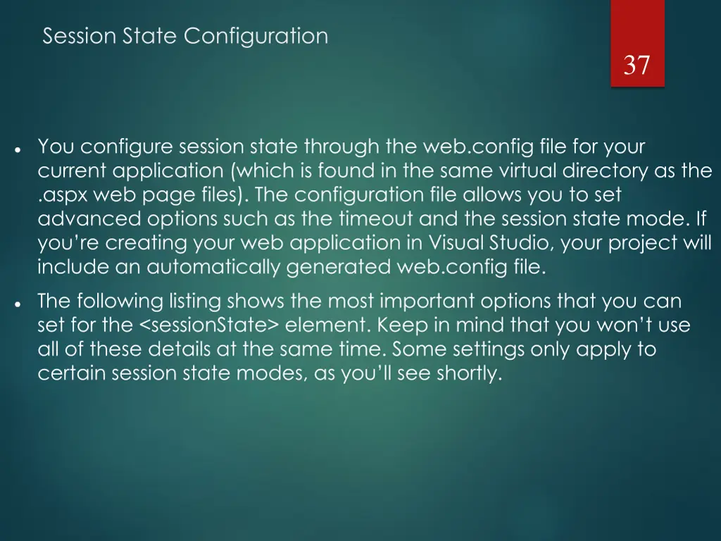 session state configuration