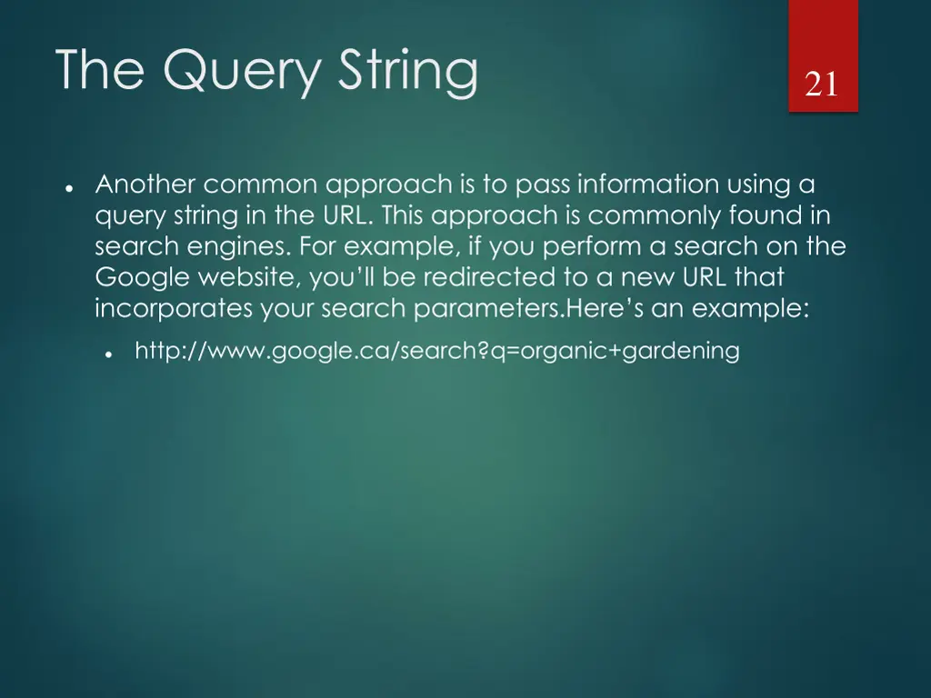 the query string