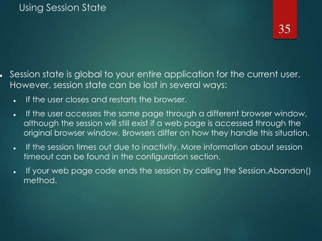 using session state 1