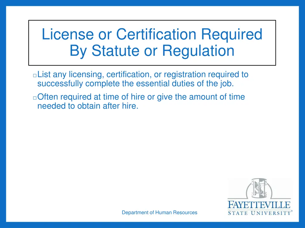 license or certification required by statute